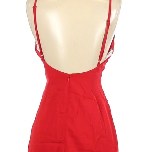 About Us Red Ruched Mini silhouette Cocktail Dress - Picture 9 of 10